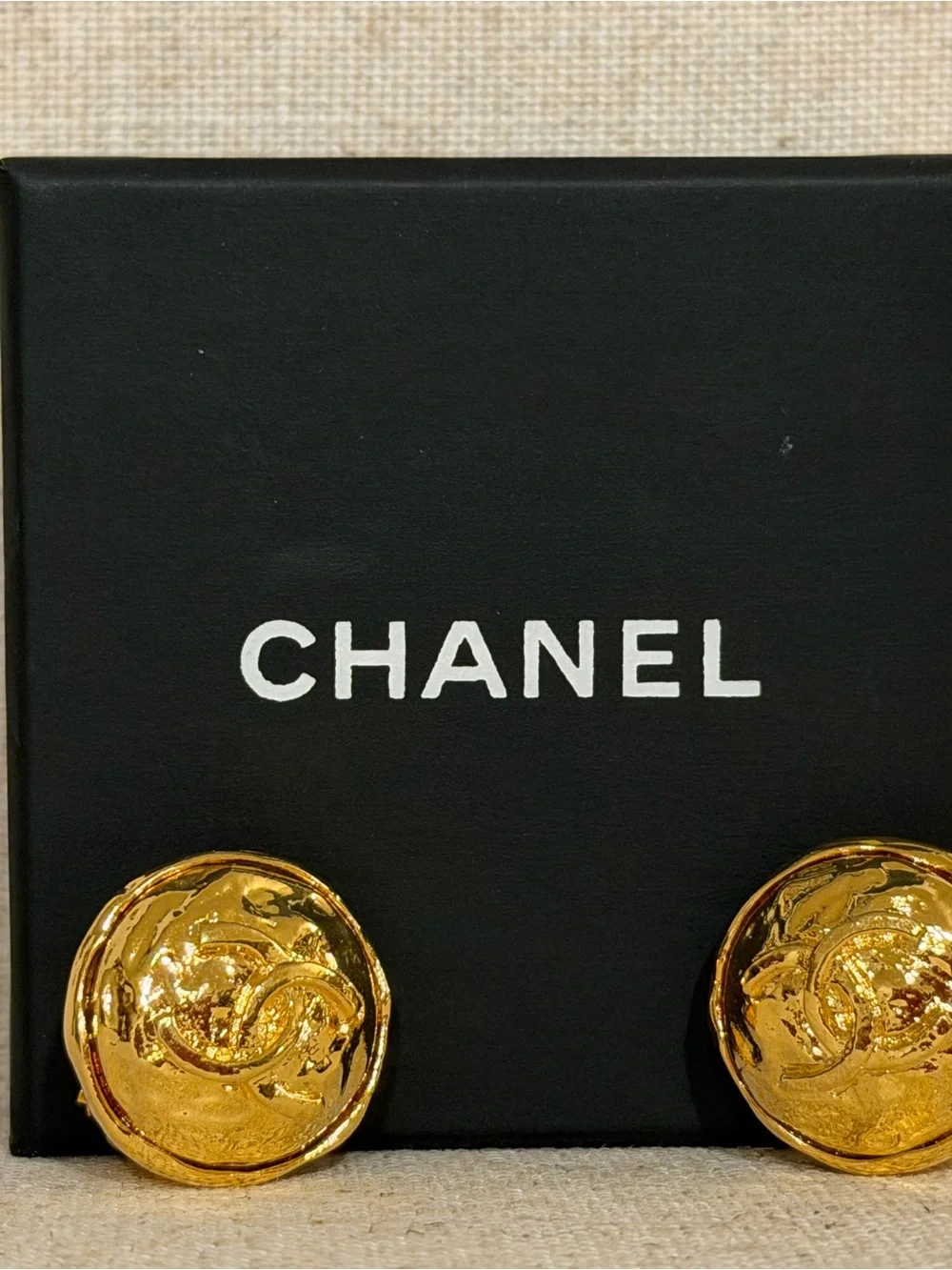 CHANEL Gold-Tone Textured CC Hair Clips